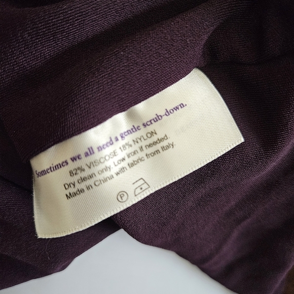 M.M. LaFleur Womens +3 Dark Purple Plum Quarter Sleeve Draped Front Blouse 22 24 - Picture 7 of 7